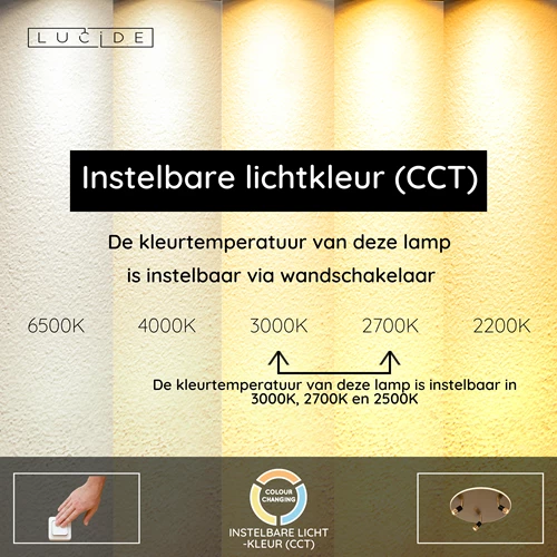 Lucide JUBEL - Plafonnière - Ø 48 cm - LED - CCT - 2500K/3000K - Mat Goud / Messing - USP